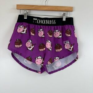 CHICKNLEGS Men's Choccy Cows 2" Split Shorts Size Medium Purple